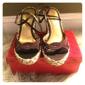 GUESS satin, brown, Espadrille sandals